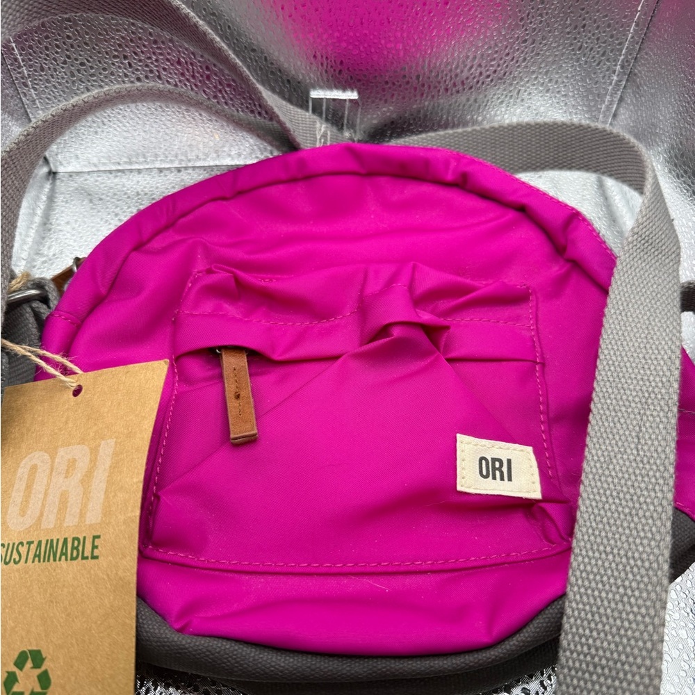 ORI London Paddington B sustainable nylon crossbody bag in Candy